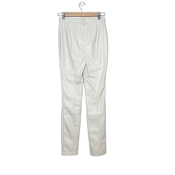 NWT Jason Wu XS Vegan Faux Leather Neutral Split Leg Trousers - Picture 6 of 10